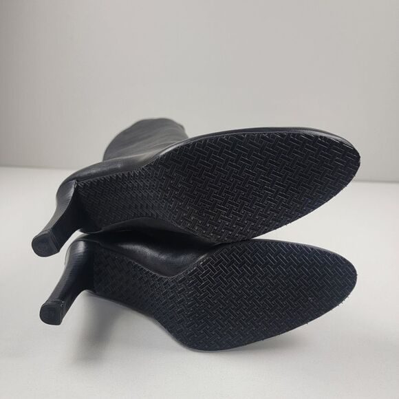 Stuart Weitzman Black Soft Leather Knee High OTK Tall Heel Boots Size Womens 8M - Picture 16 of 16